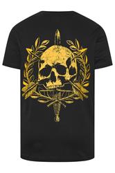 BadRhino Big & Tall Black Skull Emblem Extra Long Graphic T-Shirt | BadRhino 7
