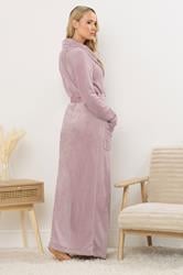 LTS Tall Light Pink Shawl Collar Maxi Dressing Gown | Long Tall Sally 3