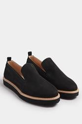 LTS Black Faux Suede Slip-On Loafers In Standard Fit | Long Tall Sally 1