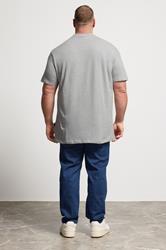 BadRhino Big & Tall Grey Extra Long Distressed Graphic T-Shirt | BadRhino 2