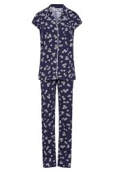 LTS Tall Womens Grey Ditsy Floral Print Wide Leg Pyjama Set