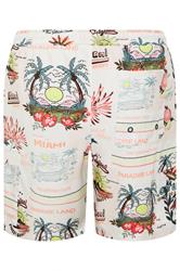 KAM Big & Tall Natural Brown Miami Tropical Swim Shorts | BadRhino 6