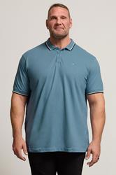 BadRhino Big & Tall Blue Tipped Polo Shirt | BadRhino 1