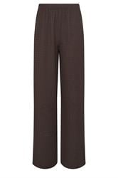 LTS Tall Chocolate Brown Textured Elasticated Wide Leg Trousers