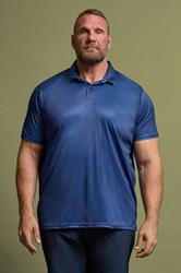 BadRhino Golf Big & Tall Blue Marble Print Polo Shirt | BadRhino 1