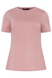 LTS Tall Pink Seam Front Peplum Top