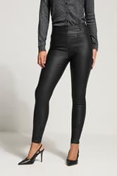LTS Tall Black Faux Leather Skinny Trousers | Long Tall Sally 2