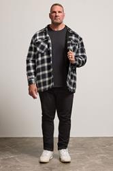 BadRhino Big & Tall Black Checked Borg Shacket | BadRhino 2