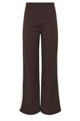 LTS Tall Brown Stripe Wide Leg Trousers | Long Tall Sally 1