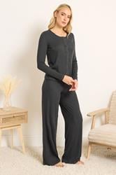 LTS Tall Women's Charcoal Grey Ribbed Cardigan | Long Tall Sally 3