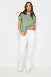 LTS Tall Women's Sage Green Crochet Detail T-Shirt | Long Tall Sally 4