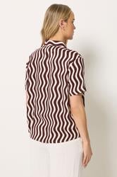 LTS Tall Women's Burgundy Red Wavy Print Shirt | Long Tall Sally 4
