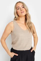 LTS Tall Women's Stone Brown Knitted Vest Top | Long Tall Sally 6