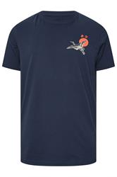 BadRhino Big & Tall Navy Blue Japanese Landscape Graphic T-Shirt | BadRhino 6