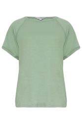LTS Tall Women's Sage Green Crochet Detail T-Shirt | Long Tall Sally 6