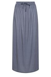 LTS Tall Navy Blue Gingham Shirred Maxi Skirt