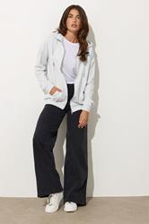 LTS Tall Light Grey Zip Through Pocket Hoodie | Long Tall Sally 3