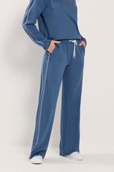 LTS Tall Women's Blue Piped Wide Leg Joggers | Long Tall Sally 3