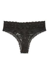 LTS Tall Women's 3 Pack Black & White Floral Lace Thongs