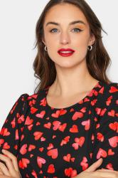 LTS Tall Women's Black Heart Print Midi Dress | Long Tall Sally 4