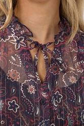 LTS Tall Dark Red Paisley Frill Neck Blouse | Long Tall Sally 4