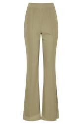 LTS Tall Women's Sage Green Ribbed Kick Flare Trousers | Long Tall Sally
