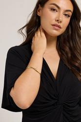 Gold Tone Star Diamante Cuff Bracelet | Yours Clothing 1