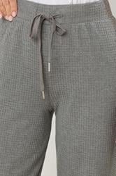 LTS Tall Charcoal Grey Waffle Lounge Trousers | Long Tall Sally 4