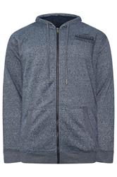 KAM Big & Tall Navy Blue Lumberjack Fleece Lined Hoodie | BadRhino 1