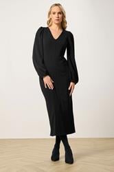 LTS Tall Women's Black Seam Front Midi Dress | Long Tall Sally 1