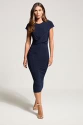LTS Tall Navy Blue Ruched Bust Midi Dress | Long Tall Sally 2