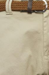 KAM Big & Tall Beige Brown Belted Chino Shorts | BadRhino 3