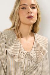LTS Tall Women's Brown Gingham Check Cotton Collar Shirt | Long Tall Sally 5