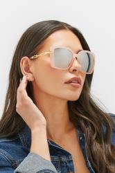 Plus Size Pink Oversized Chain Arm Sunglasses | Yours Clothing 1