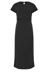 LTS Tall Women's Black Twist Short Sleeve Midi Dress | Long Tall Sally 1