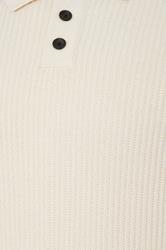 BadRhino Big & Tall Natural Brown Chunky Knit Collared Jumper | BadRhino 3