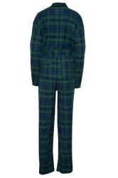 LTS Tall Women's Navy Blue & Green Woven Check Christmas Onesie | Long Tall Sally 7