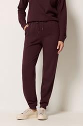 LTS Tall Women's Dark Cherry Red Cuffed Joggers | Long Tall Sally 1