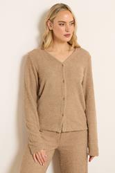 LTS Tall Women's Camel Brown Chenille Cardigan | Long Tall Sally 1