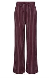 LTS Tall Burgundy Red Striped Wide Leg Trousers | Long Tall Sally 5