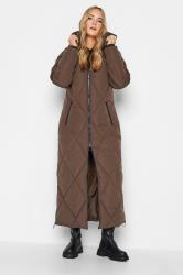 LTS Tall Women's Brown Maxi Puffer Coat | Long Tall Sally 1