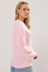 LTS Tall Pink Balloon Sleeve Jumper | Long Tall Sally  3