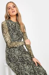 LTS Tall Womens Black Abstract Print Mesh Midaxi Dress | Long Tall Sally 4