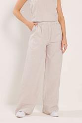 LTS Tall Women's Set Camel Brown Stripe Cotton Vest Top & Trousers | Long Tall Sally  5