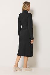 LTS Tall Women's Black Zip Collar Denim Midi Dress | Long Tall Sally 2