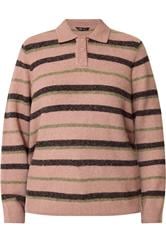 LTS Tall Women's Pink Stripe Knitted Polo Jumper | Long Tall Sally 5