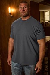 BadRhino Big & Tall Ebony Grey Ottoman Textured T-Shirt | BadRhino 1