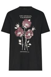 LTS Tall Black Flower Graphic T-Shirt | Long Tall Sally 5