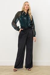 LTS Tall Black Velvet Palazzo Trousers | Long Tall Sally 2
