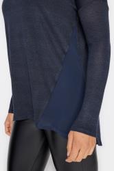 LTS Tall Navy Blue Dip Hem Jumper | Long Tall Sally 4
